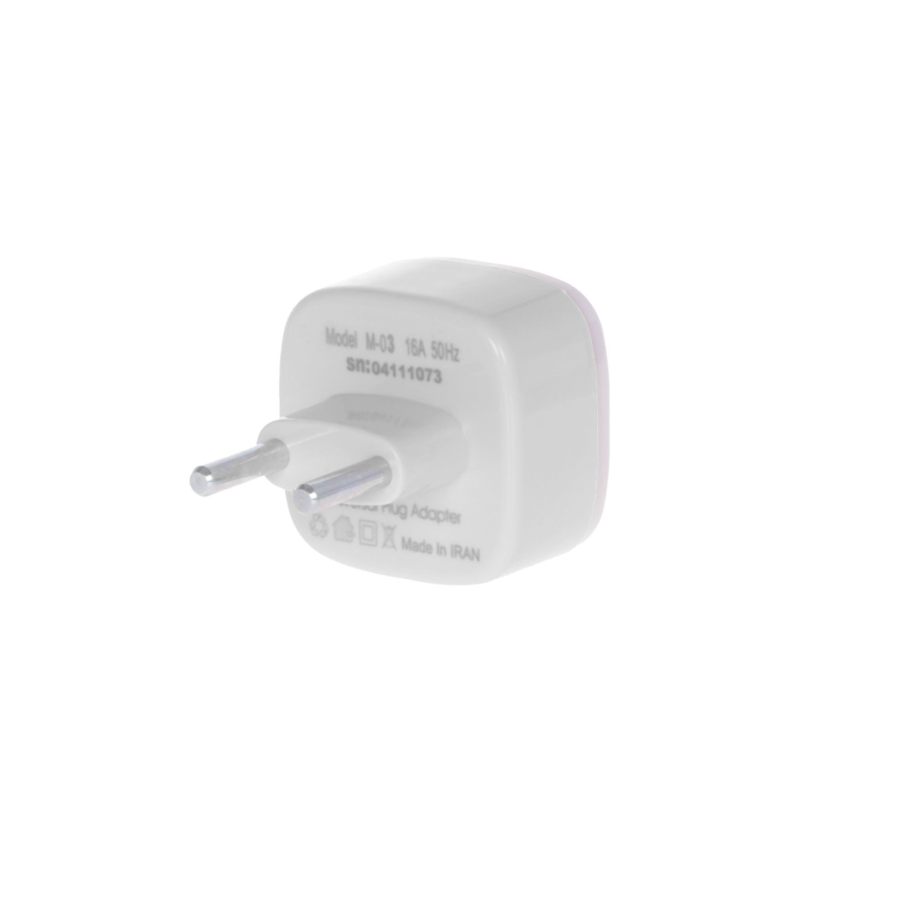 تبدیل برق 3 به 2 مدل M-03 - سفید - MMS - (RGB)